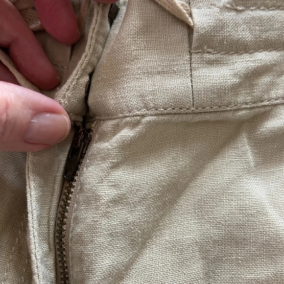 Ann Taylor Linen Culottes Tan Drawstring 4 Pockets Mid Rise Size 6 - Picture 6 of 12
